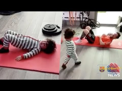 Lionel Messi works out with two year old son in adorable