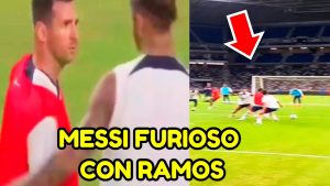 Sergio Ramos le metió una Patada a Messi y este reaccionó