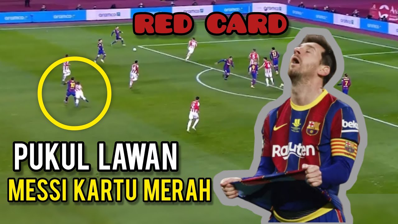 Lionel Messi (Red Card) Mendapat Kartu Merah Pertama di