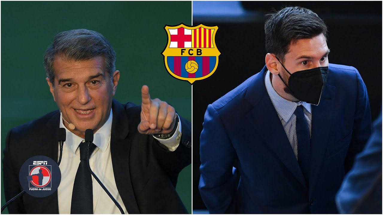 BARCELONA Joan Laporta ENCARÓ a Lionel Messi. ¿Se va o se