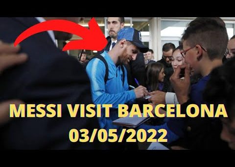 Leo Messi arrive in Barcelona with family and signs shirts