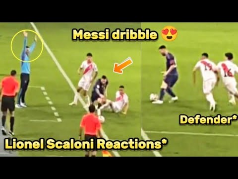 Lionel Scaloni Reactions to Messi Drop Same Defender twice