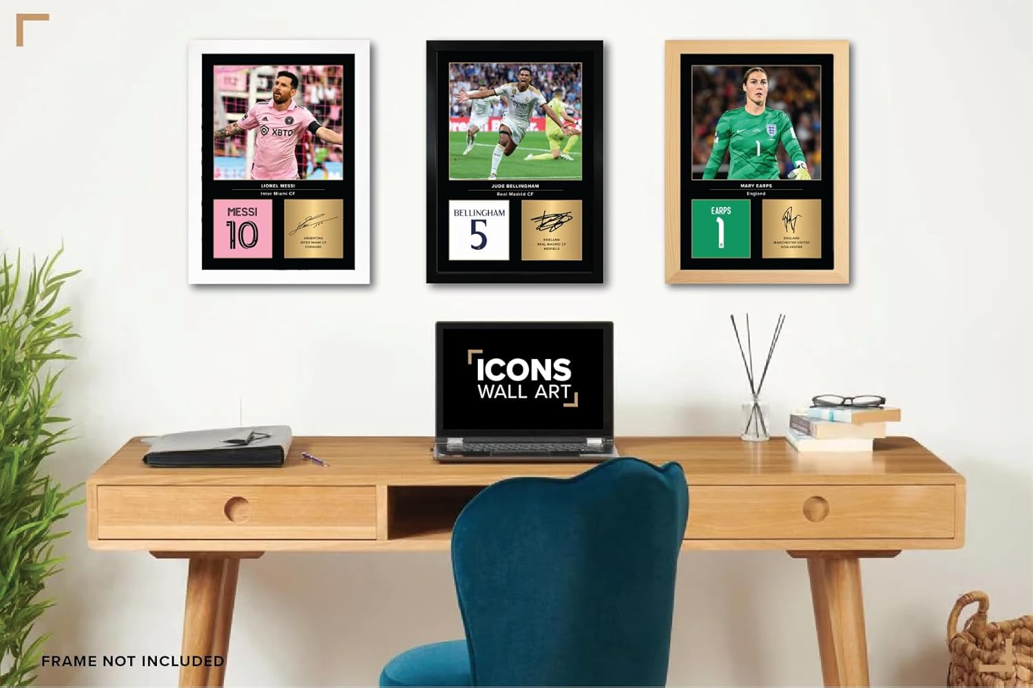 icons wall art lionel messi barcelona legends photo print format a4 cadeau pour les fans du barça reproduction numérique signé sans cadre