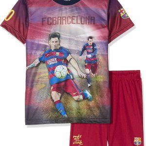 maillot + short fc barcelone barça lionel messi collection officielle taille enfant garçon