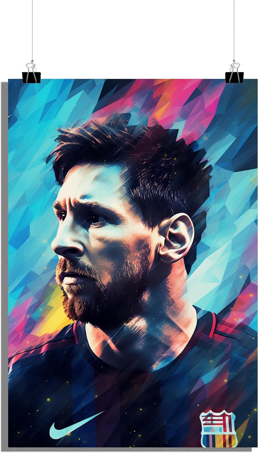 25 artstreet lionel messi poster – superstar du football – messi art – décoration murale sportive – icône du football – messi abstraction (taille 51 x 71 cm)