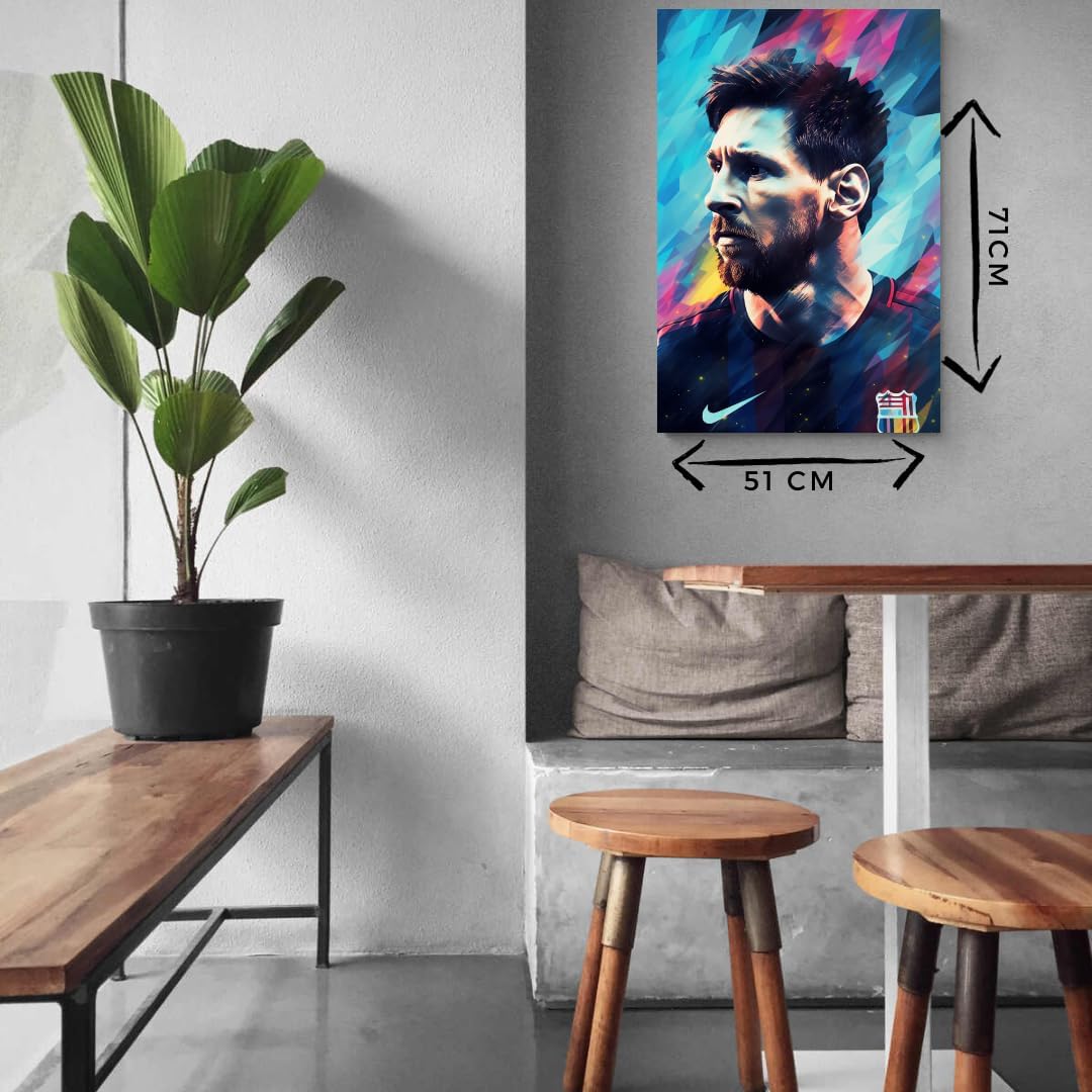 25 artstreet lionel messi poster – superstar du football – messi art – décoration murale sportive – icône du football – messi abstraction (taille 51 x 71 cm)