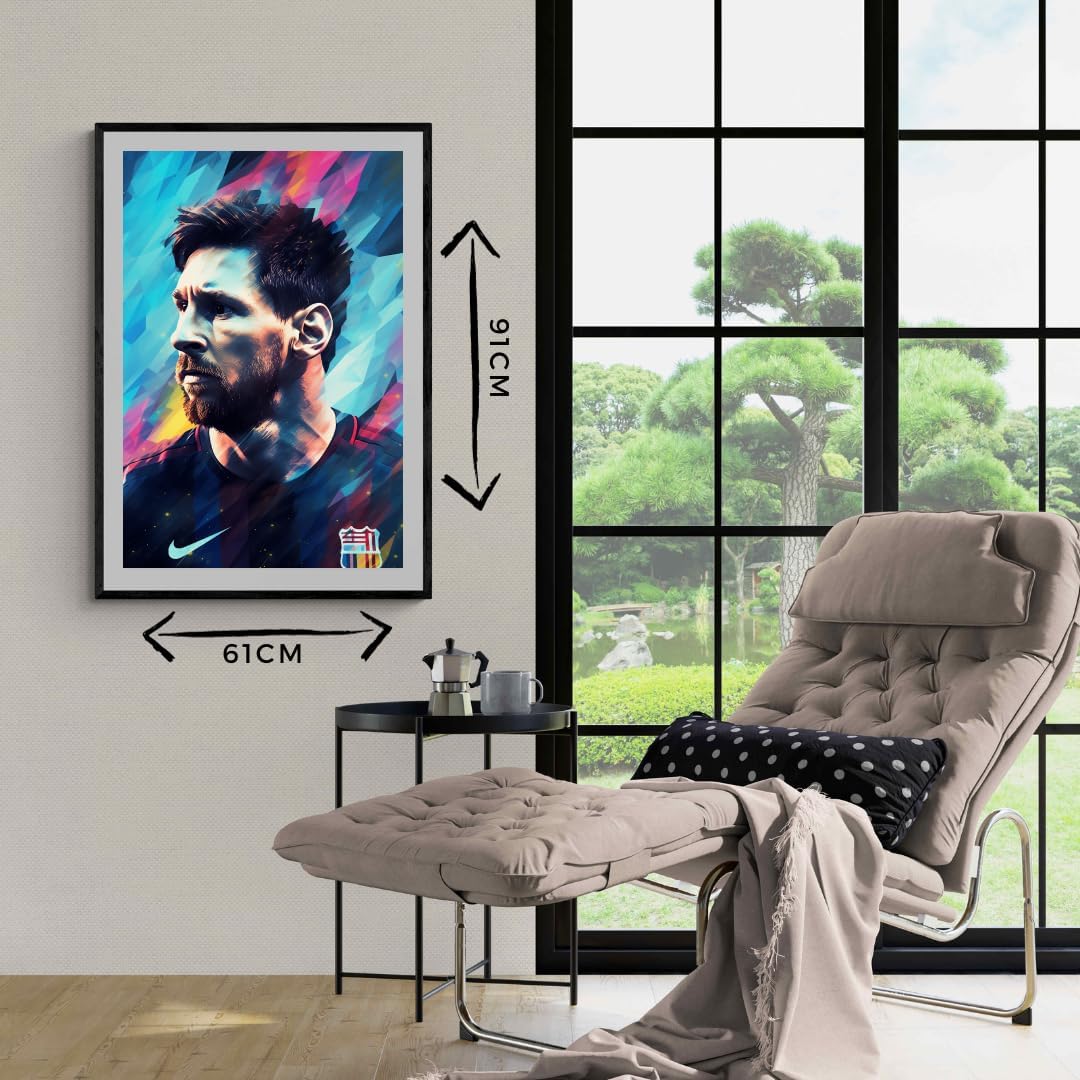 25 artstreet lionel messi poster – superstar du football – messi art – décoration murale sportive – icône du football – messi abstraction (taille 51 x 71 cm)