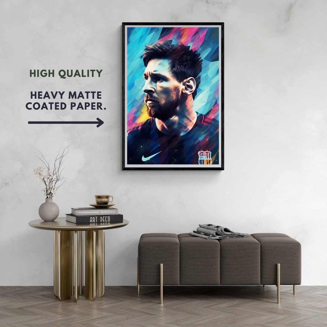 25 artstreet lionel messi poster – superstar du football – messi art – décoration murale sportive – icône du football – messi abstraction (taille 51 x 71 cm)