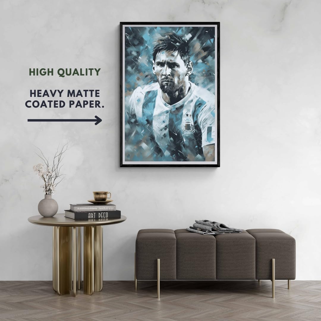 25 artstreet poster lionel messi – portrait de superstar du football – décoration murale de football – fc barcelone – souvenirs de messi – poster de légende du football (taille : 51 x 71 cm)