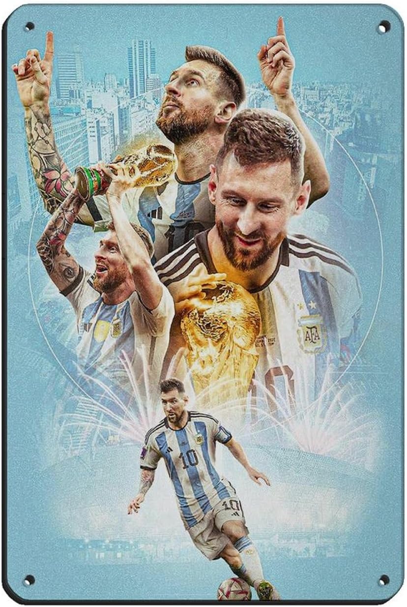poster métal vintage lionel messi décoration murale 20 x 30 cm