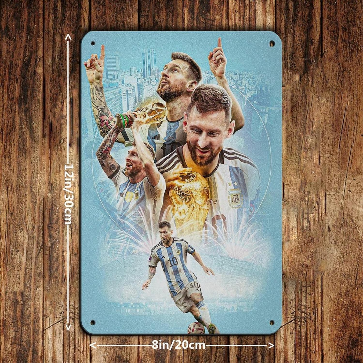 poster métal vintage lionel messi décoration murale 20 x 30 cm