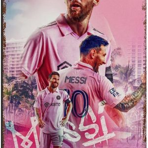 affiche métal lionel messi 17 décoration murale décoration murale 20 x 30 cm