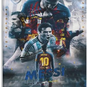 gnkio leo messi, le roi du football 4k, peinture décorative murale pour salon, chambre à coucher, 30 x 45 cm