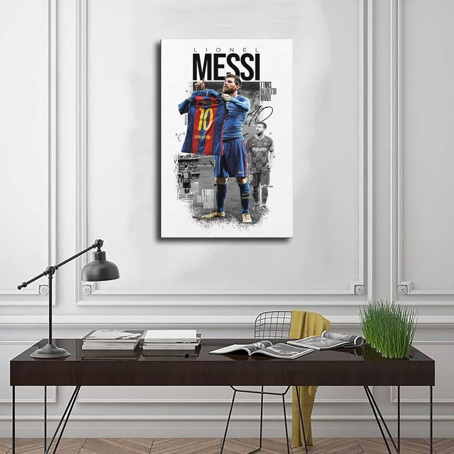 rsgfyc impression sur toile lionel messi, affiche leo messi, 500ème but de messi, décoration murale pour salon, chambre à coucher, 30 x 45 cm
