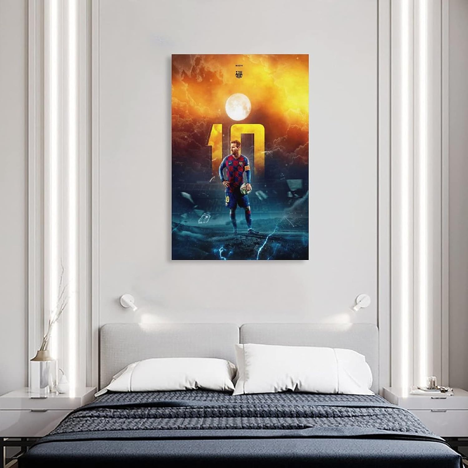 gnkio poster sur toile moderne leo messi le roi du football 40 x 60 cm