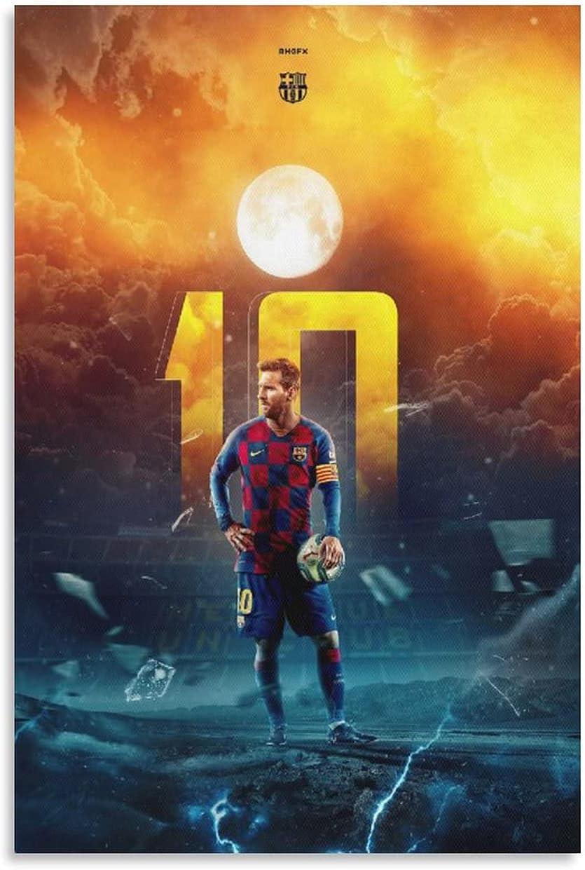 gnkio poster sur toile moderne leo messi le roi du football 40 x 60 cm