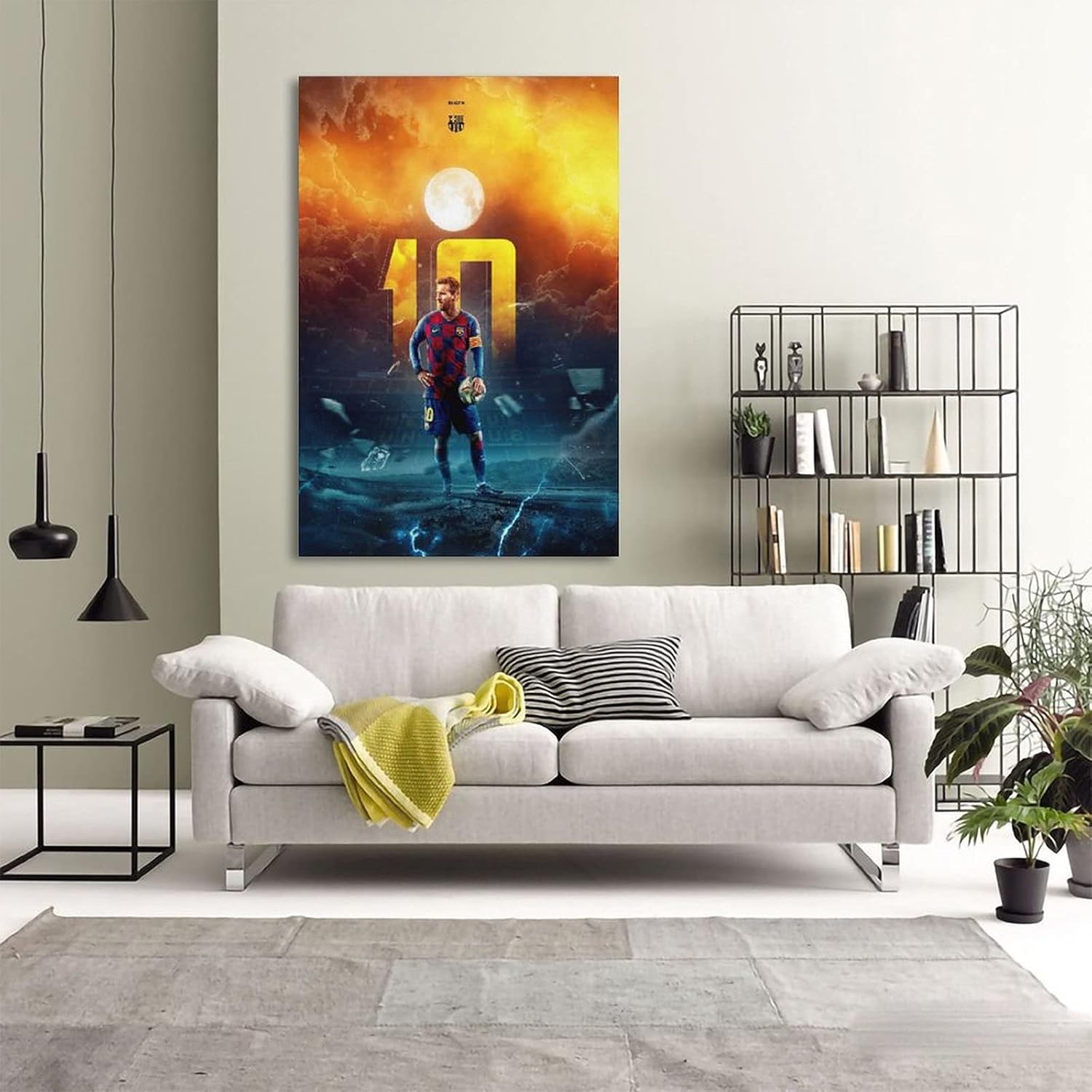 gnkio poster sur toile moderne leo messi le roi du football 40 x 60 cm