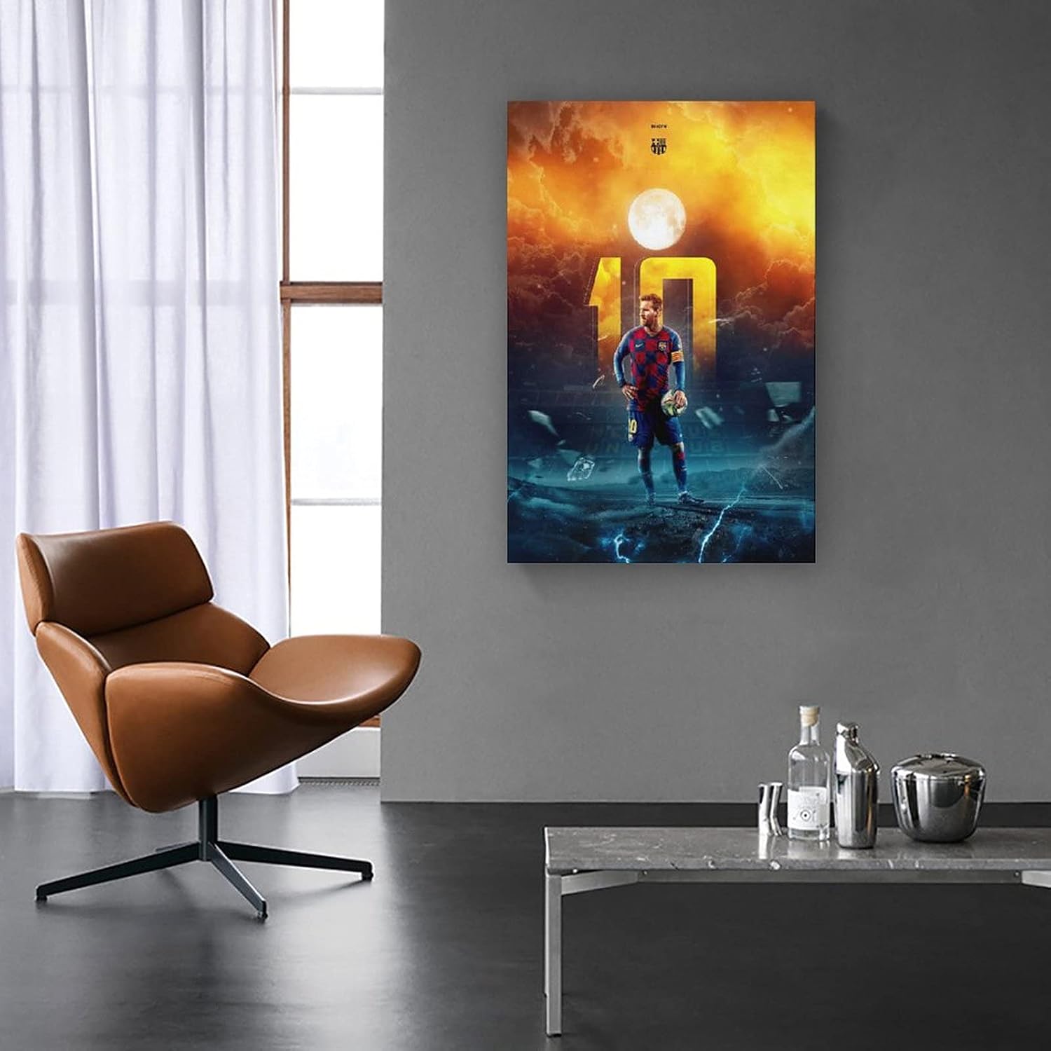 gnkio poster sur toile moderne leo messi le roi du football 40 x 60 cm