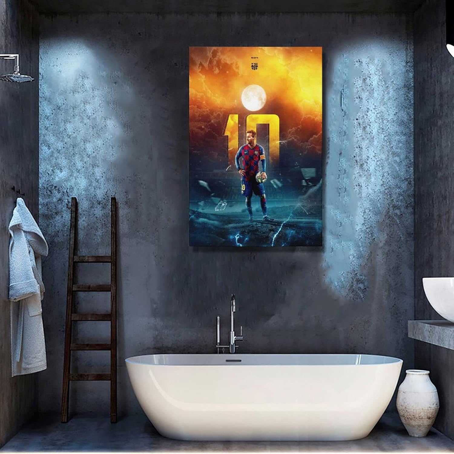 gnkio poster sur toile moderne leo messi le roi du football 40 x 60 cm