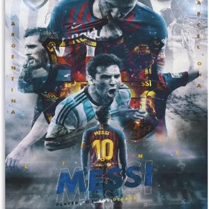 gnkio leo messi, le roi du football 4k impression murale sur toile moderne photo de famille 50 x 75 cm