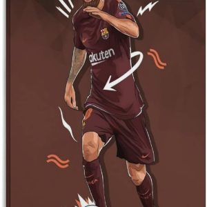 impression sur toile de football leo messi (2) décoration murale rétro pour la maison, la chambre à coucher, le salon 20 x 30 cm