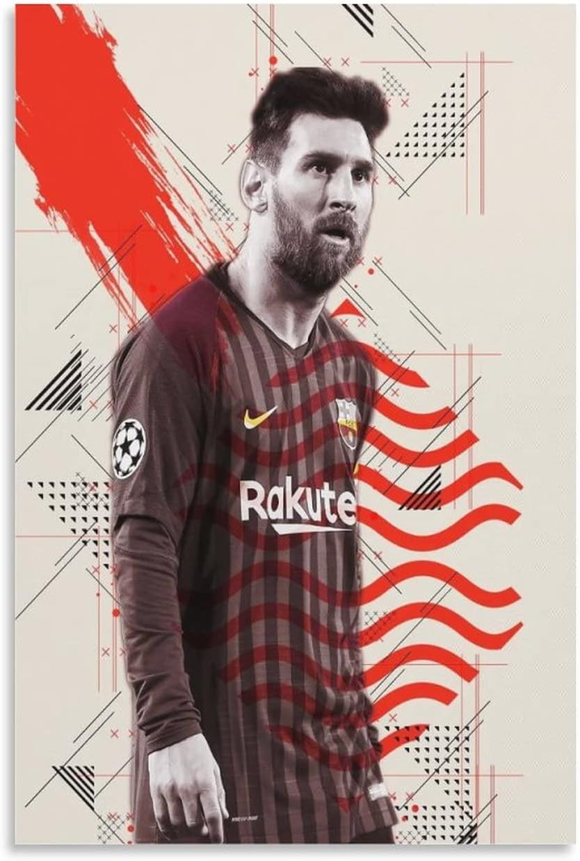 affiche décorative sur toile de joueur de football leo messi, décoration murale pour salon, chambre à coucher, 40 x 60 cm
