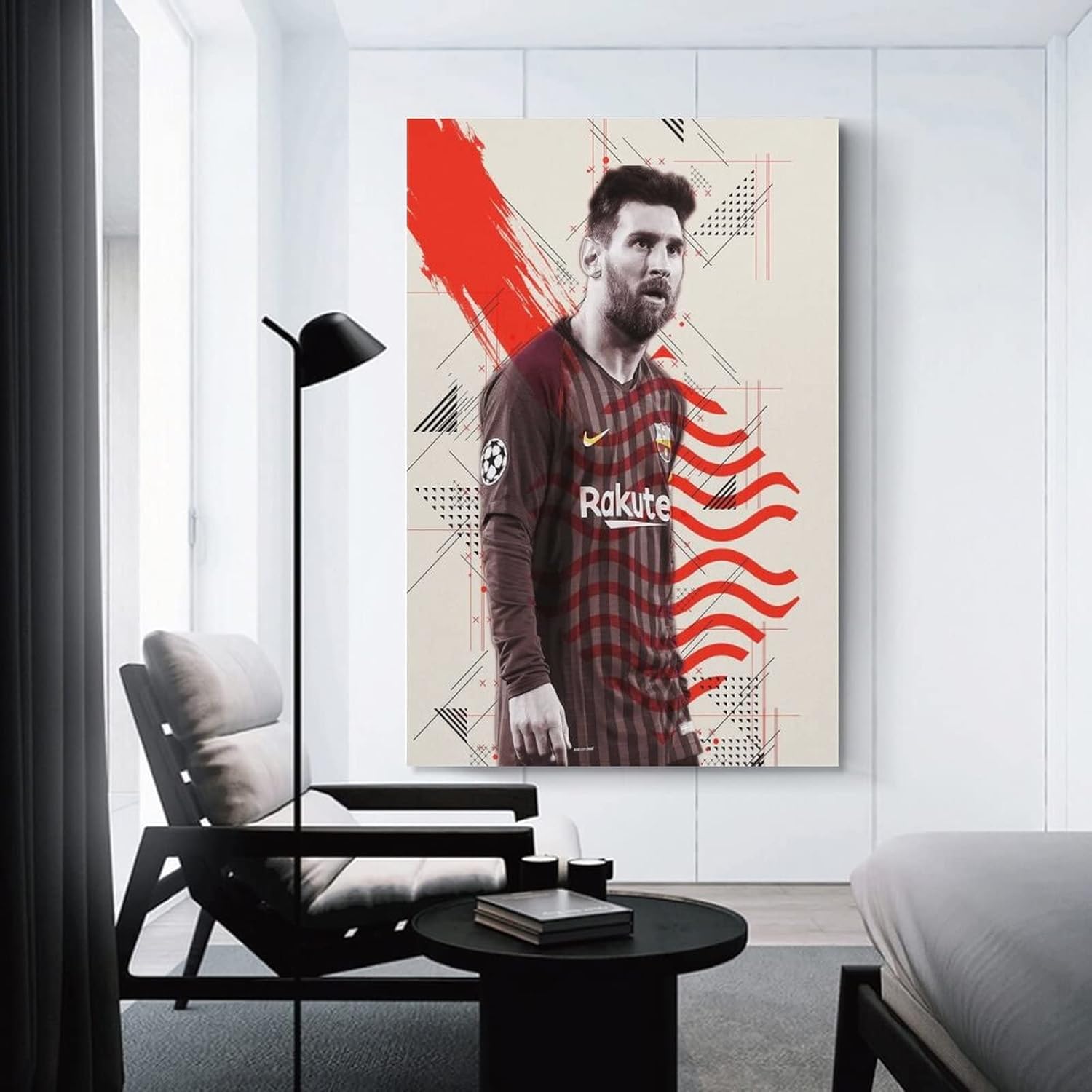affiche décorative sur toile de joueur de football leo messi, décoration murale pour salon, chambre à coucher, 40 x 60 cm