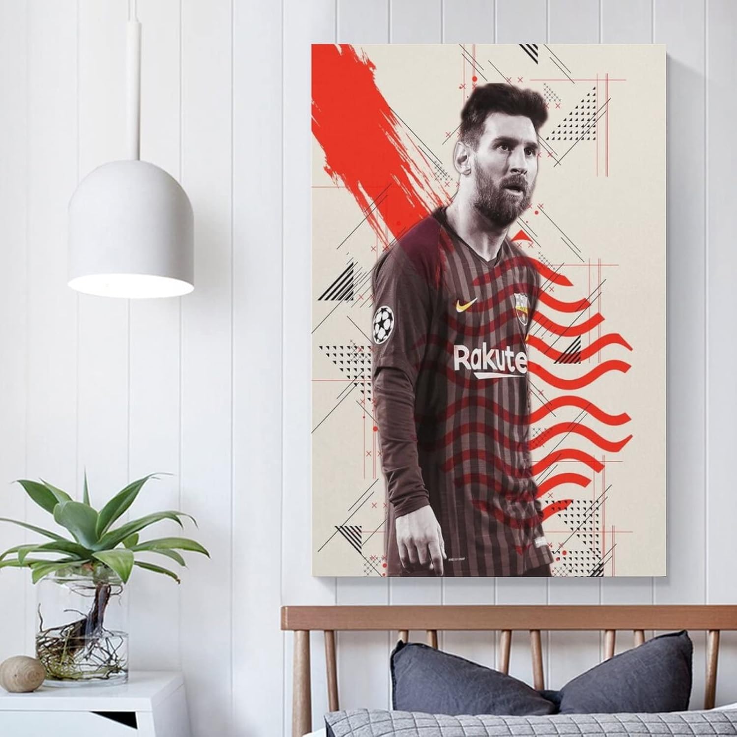 affiche décorative sur toile de joueur de football leo messi, décoration murale pour salon, chambre à coucher, 40 x 60 cm