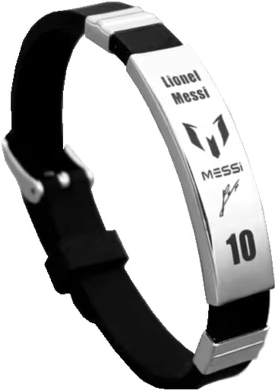 bracelet en silicone en acier inoxydable gaueiour messi10 pour fan de football