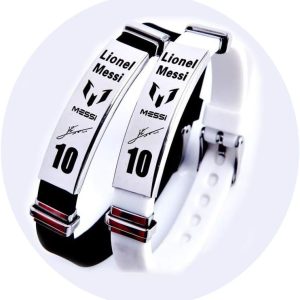 lorh's store football lionel messi signature inspirante bracelets réglables messi numéro 10 bracelet en silicone de sport 2 pièces