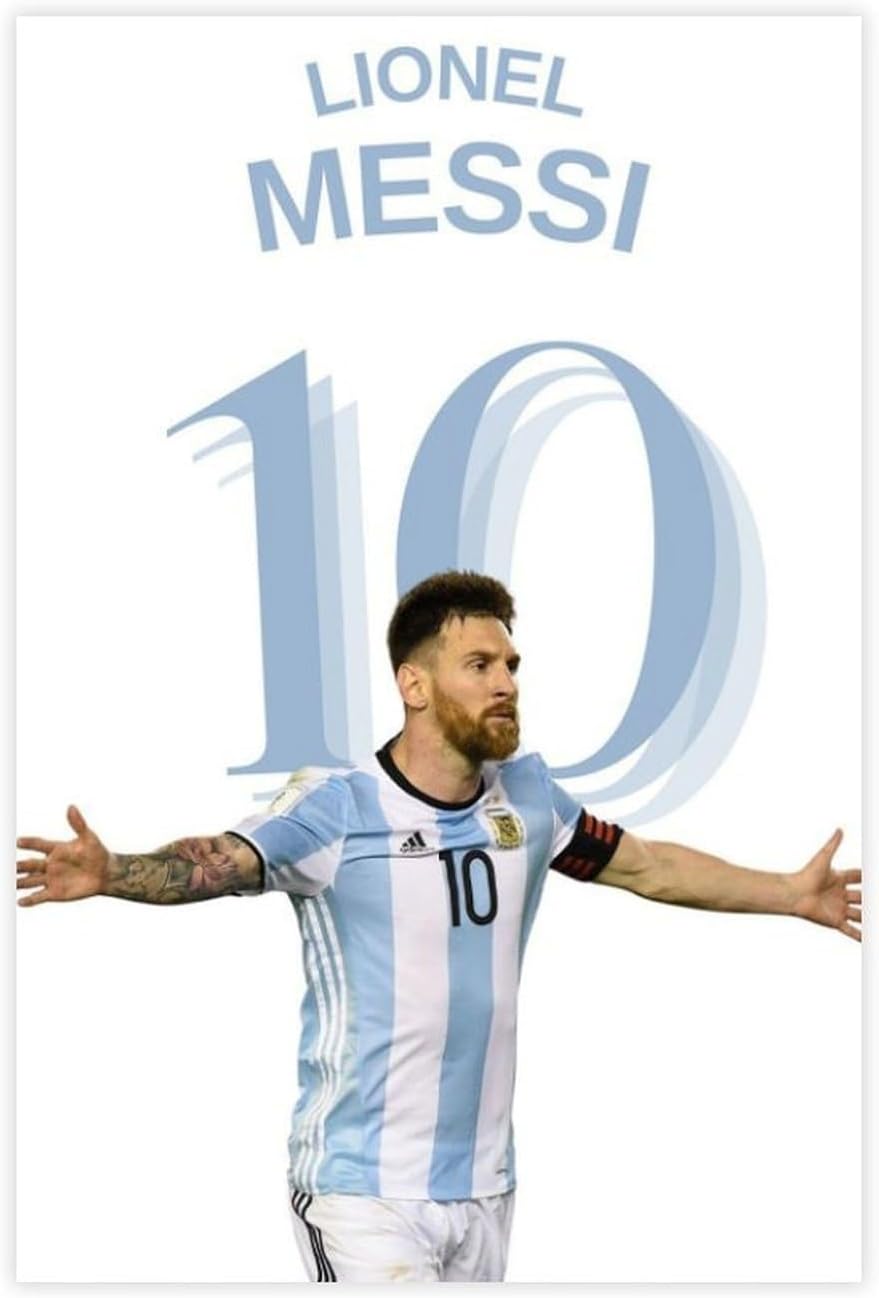rsgfyc affiche lionel messi, impressions sur toile lionel messi, chambre, bureau, chambre, cadeau, 30x45 cm