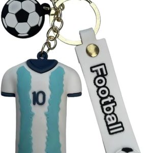 porte clés de football ezb lionel messi | porte clés décoratif double face idée cadeau | porte clés messi argentine, blanc, taille unique