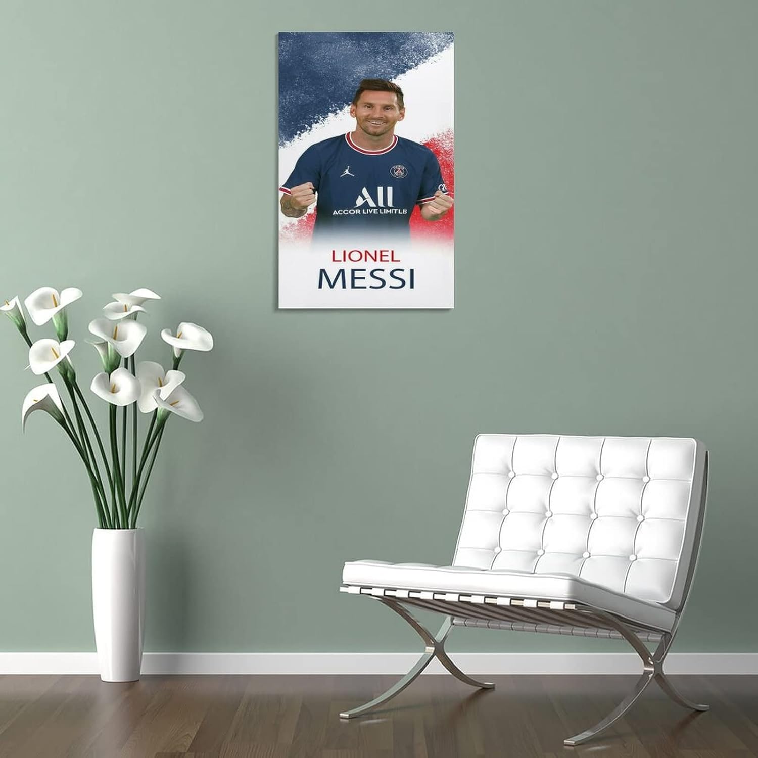 impression sur toile de joueur de football leo messi, décoration murale rétro pour la maison, la chambre à coucher, le salon, 20 x 30 cm
