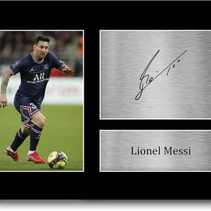 hwc trading a4 lionel messi paris saint germain psg photo dédicacée imprimée cadeaux pour les fans et supporters de football a4