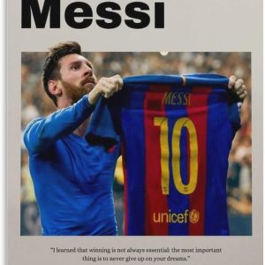 mimckisj poster lionel messi sur toile, affiche des athlètes célèbres de leo messi, décoration pour chambre à coucher, bureau, chambre à coucher, bureau, 20 x 30 cm