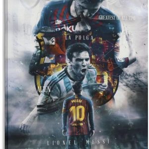 impressions sur toile de lion messi roi du football peintures sur toile décoration murale pour la maison 60x90 cm style 8 cadre 8
