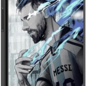 coque ezb messi compatible avec iphone | thème de football cool absorbant les chocs flexible | lionel messi (iphone 13 pro) bleu