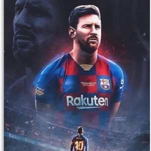 affiche sur toile lionel messi joueur de football argentin (60 x 90 cm)