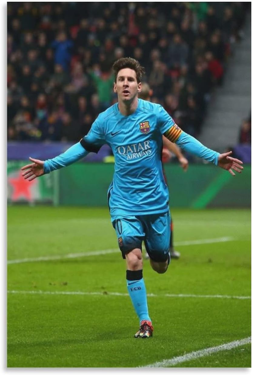bybali lionel messi leo messi poster décoratif sur toile pour salon, chambre à coucher, 50 x 75 cm