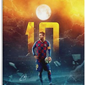 gnkio poster sur toile leo messi, le roi du football pour décoration de chambre à coucher 50 x 75 cm