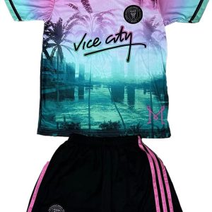 ihimi maillot miami vice #10 pour enfants avec short, maillot de football, maillot d'entraînement de football, maillot pour enfants, édition limitée (4 13 ans)