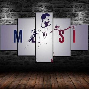 xxl multi panneau peinture 5 pièces décoration murale leo messi football vie légende imprimée sur toile 5 pièces hd peinture affiche mur art moderne modèle peinture cadre