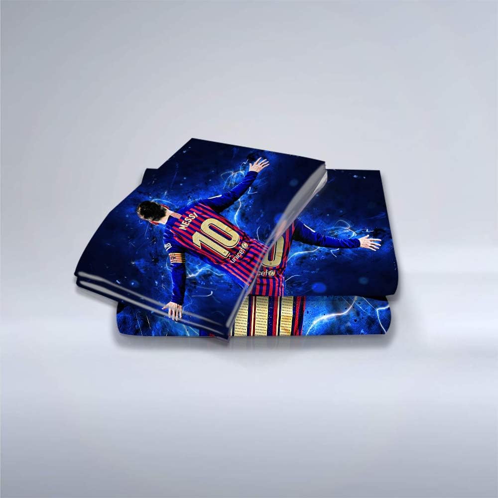 ste x parure de lit simple avec housse rigide en microfibre et oreillers lionel messi parure de lit pour enfants (220 x 240 cm, style 04)