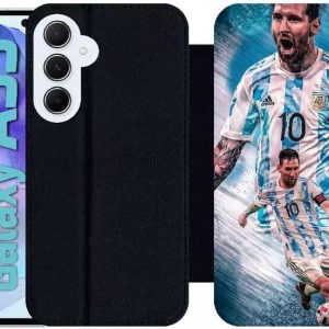 generic Étui à rabat pour galaxy a35 lionel messi argentine simili cuir noir