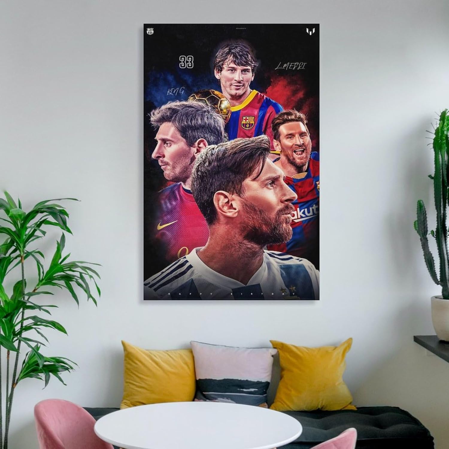 jopjdksn affiche décorative sur toile leo messi pour salon, salle de classe, salle de sport, 50 x 75 cm