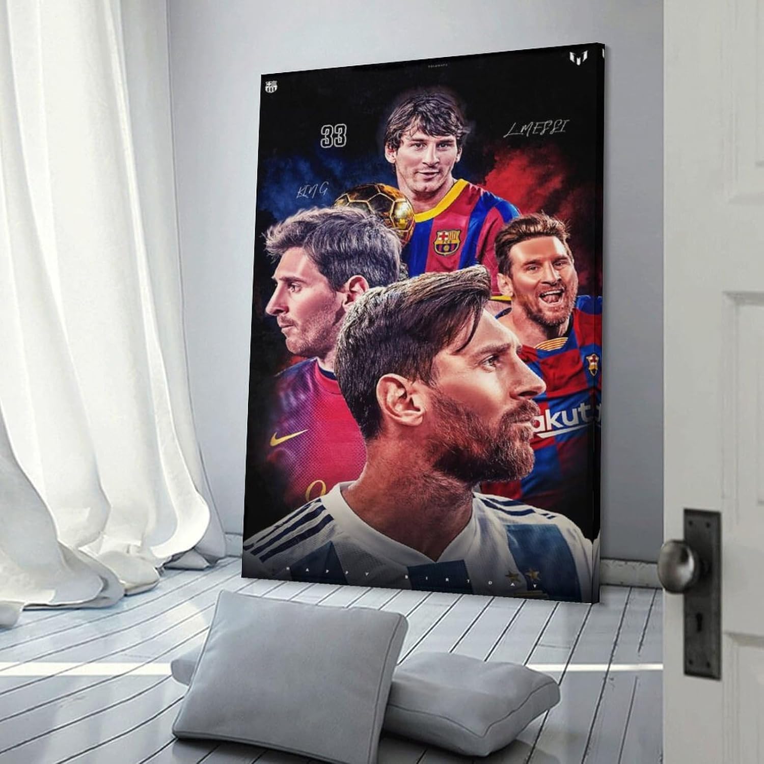 jopjdksn affiche décorative sur toile leo messi pour salon, salle de classe, salle de sport, 50 x 75 cm