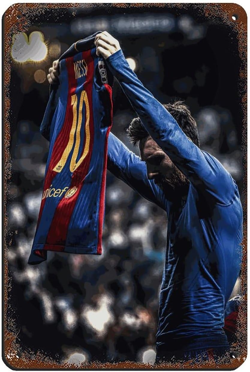 poster métal vintage lionel messi décoration murale 20 x 30 cm