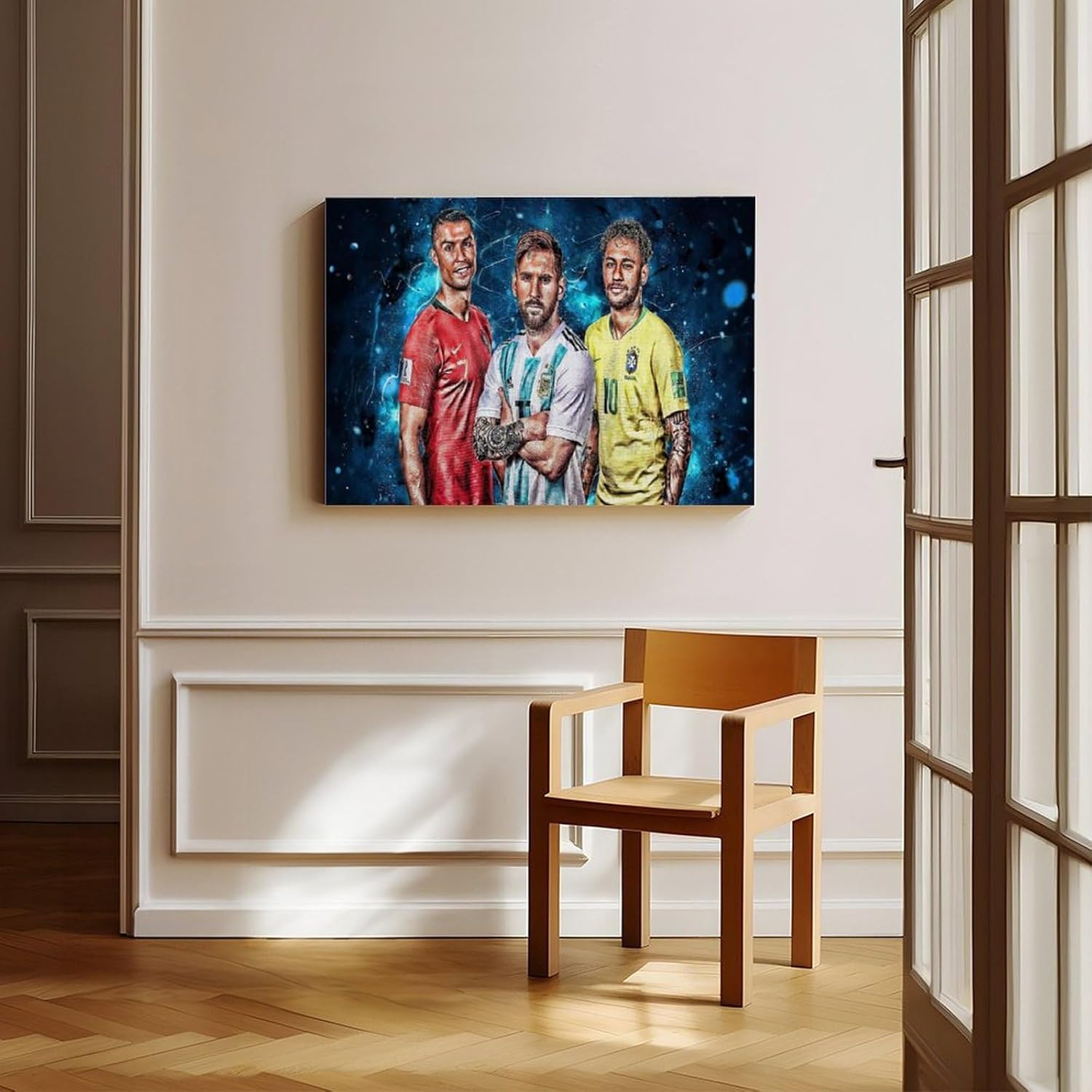 rsgfyc poster sur toile lionel messi – cristiano ronaldo, joueur de football lionel messi – décoration d'intérieur pour chambre, bureau, chambre, cadeau (30 x 45 cm)