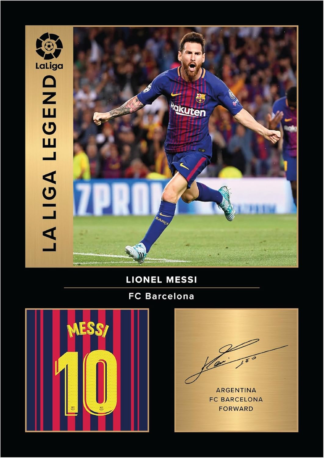 icons wall art lionel messi barcelona legends photo print format a4 cadeau pour les fans du barça reproduction numérique signé sans cadre