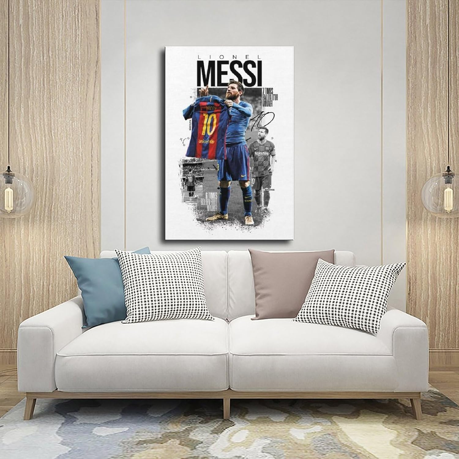 rsgfyc impression sur toile lionel messi, affiche leo messi, affiche du 500e but de messi, chambre, bureau, chambre, cadeau, 20 x 30 cm